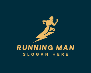 Running Electric Power Man logo design