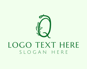 Green - Natural Elegant Letter Q logo design