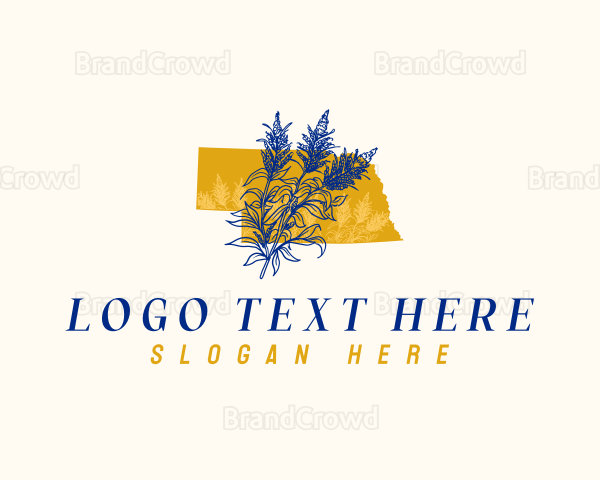 Nebraska Goldenrod Flower Logo