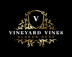 Premium Shield Vine logo design