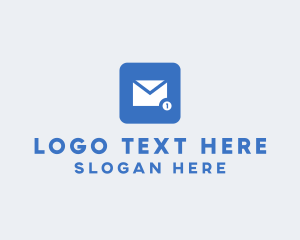 Envelope - Blue Social Media Messaging App logo design