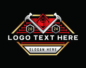 Roofing - Hammer Roofing Construction logo design