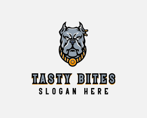 Gold - Pit Bull Dog Animal logo design