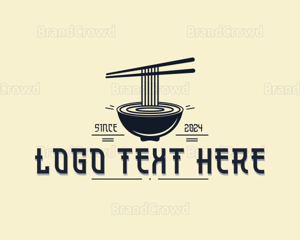 Ramen Noodles Bowl Logo