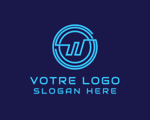 Blue - Cyber Software Letter W logo design