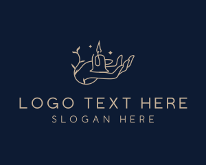 Hand - Candle Light Hand logo design