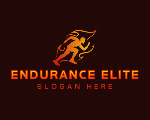 Flame Run Athlete logo design