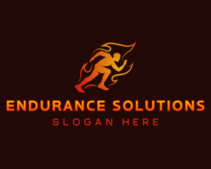 Flame Run Athlete logo design