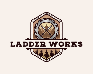 Chisel Saw Carpentry logo design