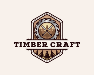 Woodcutting - Chisel Saw Carpentry logo design