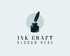 Ink - Feather Ink Writer logo design