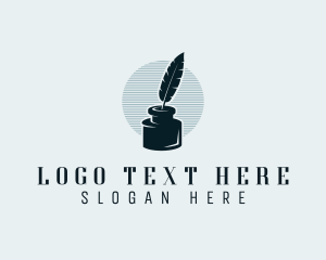 Blogger - Feather Ink Writer logo design