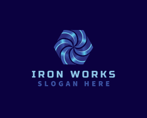 Iron - Spiral Industrial Technology logo design