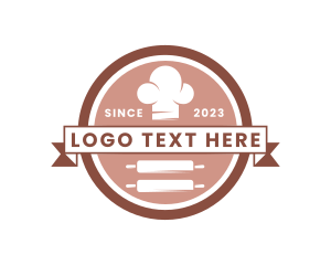 Tasty - Chef Hat Rolling Pin Bakery logo design