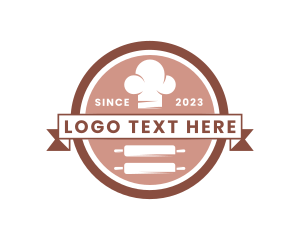 Food - Chef Hat Rolling Pin Bakery logo design