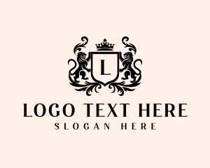 Heraldry - Elegant Lion Insignia logo design