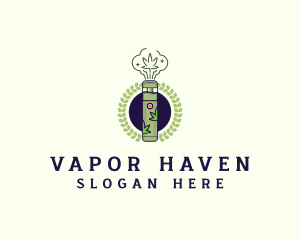 Weed Vape Wreath logo design