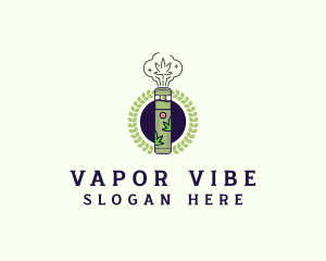 Weed Vape Wreath logo design