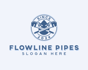 Pipe Wrench Plumber logo design