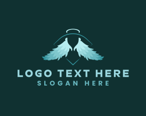 Theology - Angel Halo Wings logo design