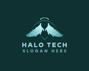 Angel Halo Wings logo design