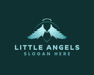 Angel Halo Wings logo design