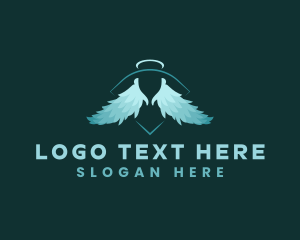 Religious - Angel Halo Wings logo design