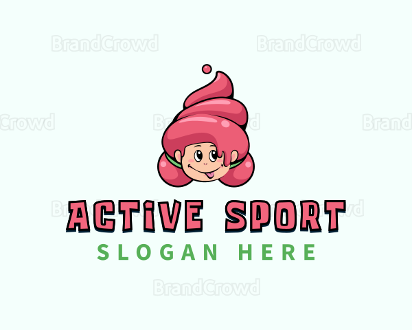 Sweet Ice Cream Girl Logo