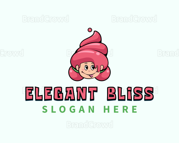 Sweet Ice Cream Girl Logo