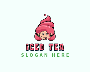  Sweet Ice Cream Girl logo design