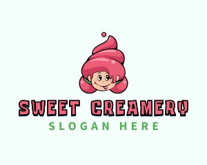  Sweet Ice Cream Girl logo design