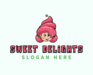  Sweet Ice Cream Girl logo design