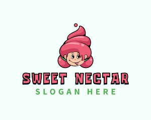  Sweet Ice Cream Girl logo design