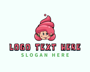  Sweet Ice Cream Girl Logo