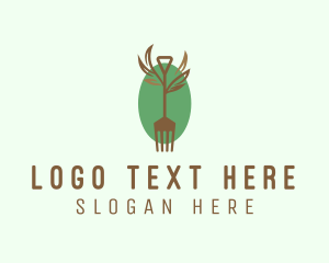 Vegan Food - Organic Farm Fork logo design