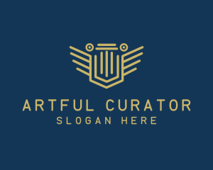 Pillar Column Shield logo design