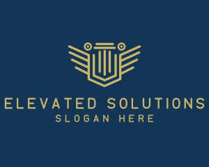 Pillar Column Shield logo design