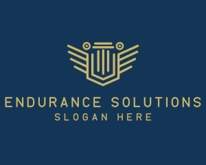 Pillar Column Shield logo design