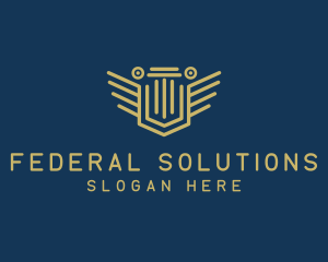 Pillar Column Shield logo design