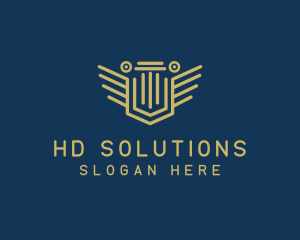 Pillar Column Shield logo design