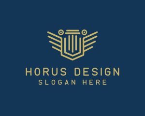 Pillar Column Shield logo design