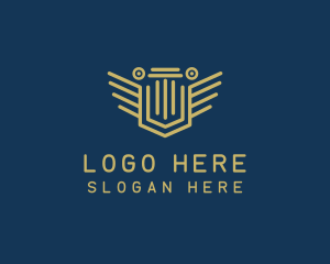 Pillar Column Shield logo design