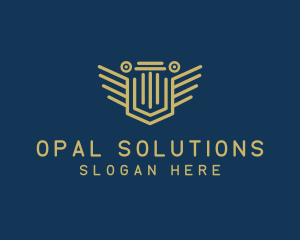 Pillar Column Shield logo design