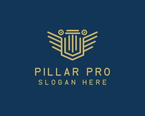 Pillar Column Shield logo design