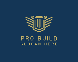 Pillar Column Shield logo design