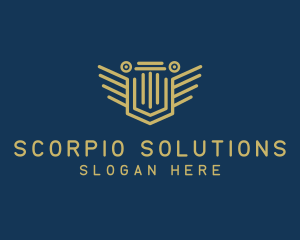 Pillar Column Shield logo design