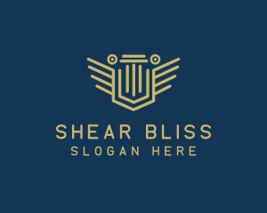 Pillar Column Shield logo design