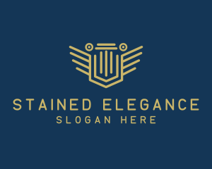 Pillar Column Shield logo design