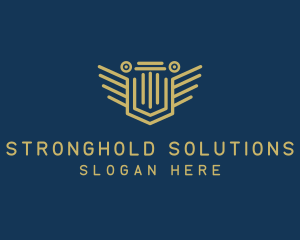 Pillar Column Shield logo design