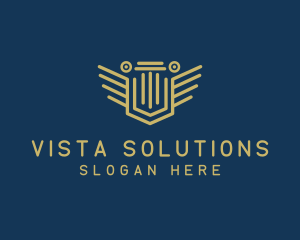 Pillar Column Shield logo design